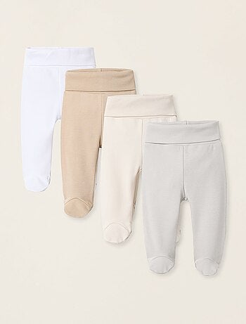 Pack de 4 Pantalons à Pieds en Coton