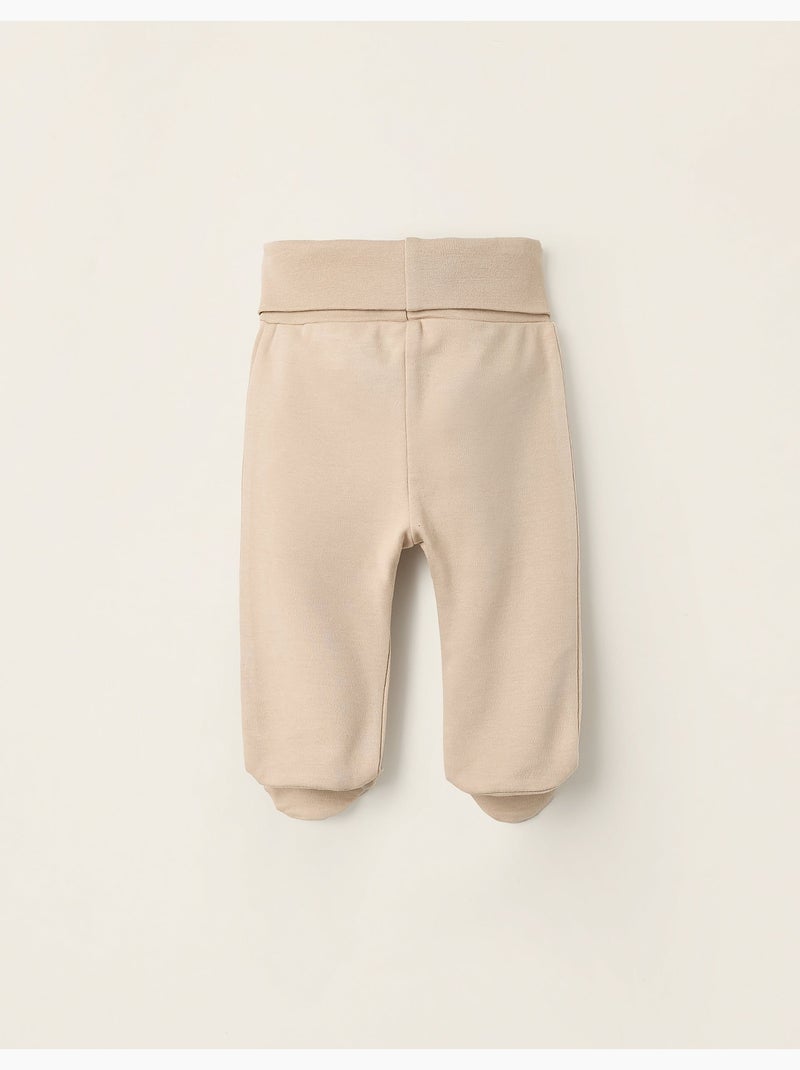 Pack de 4 Pantalons à Pieds en Coton Beige/Blanc - Kiabi
