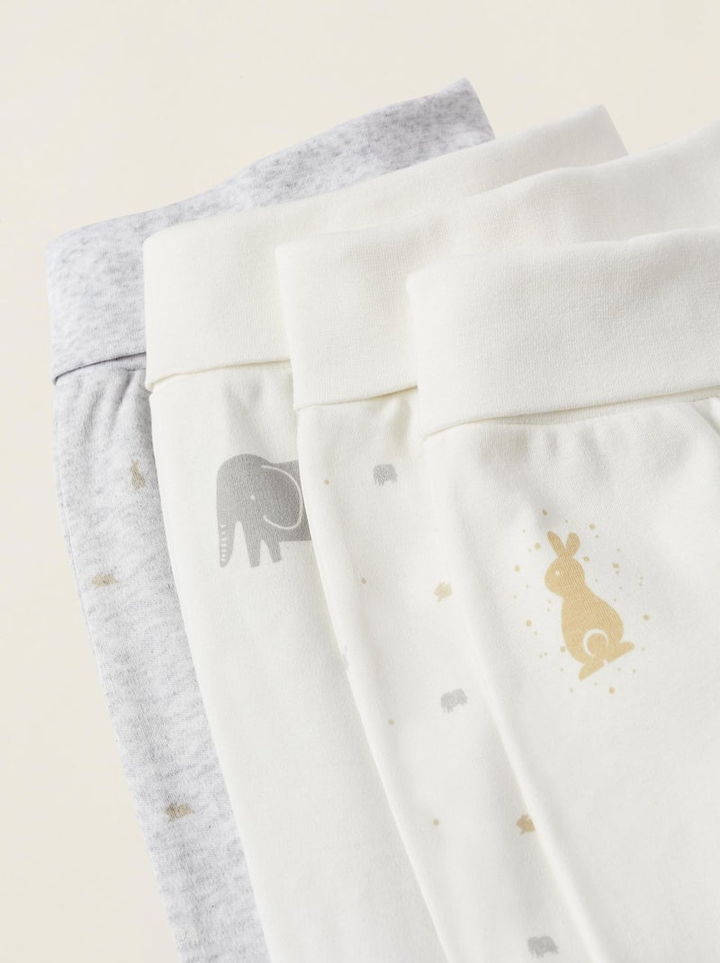 Pack de 4 pantalons avec pieds et taille haute pour nouveau-né et bébé   CRADLE OF LIFE Multicolore - Kiabi
