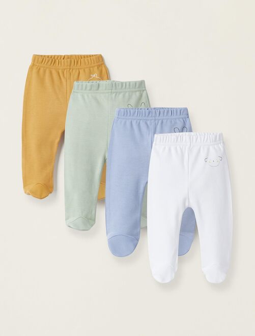 Pack de 4 Pantalons avec Pieds pour Bébé et Nouveau-Né 'Animaux'  ESSENTIALS LINE - Kiabi