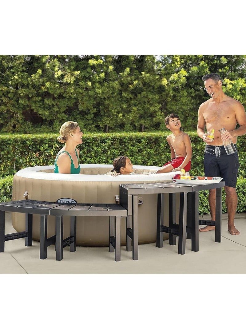 Pack de 4 pieces 2 medium + 2 hautes entourage spa Marron - Kiabi
