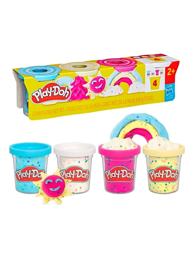 Pack de 4 Pots de pâte à Modeler confettis N/A - Kiabi