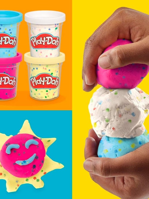 Pack de 4 Pots de pâte à Modeler confettis - Kiabi