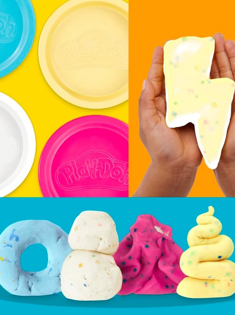 Pack de 4 Pots de pâte à Modeler confettis N/A - Kiabi