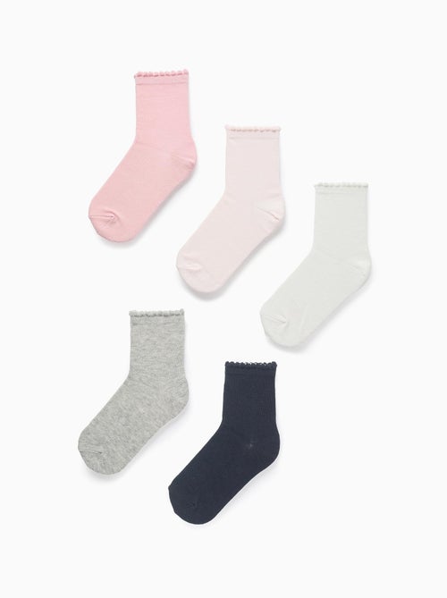 Pack de 5 Paires de Chaussettes à Tige Ondulée - Kiabi