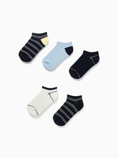 Pack de 5 paires de socquettes à rayures - Kiabi