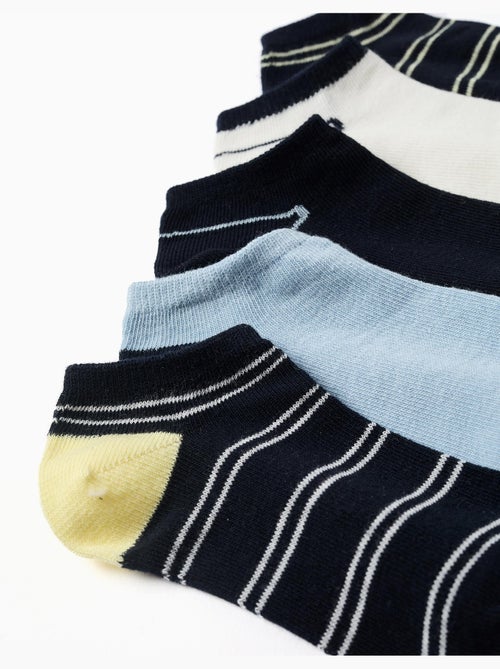 Pack de 5 paires de socquettes à rayures - Kiabi