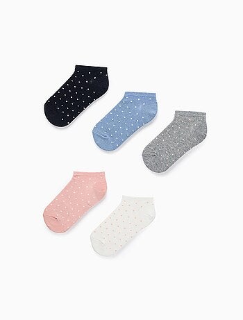 Pack de 5 Paires de Socquettes avec Pois