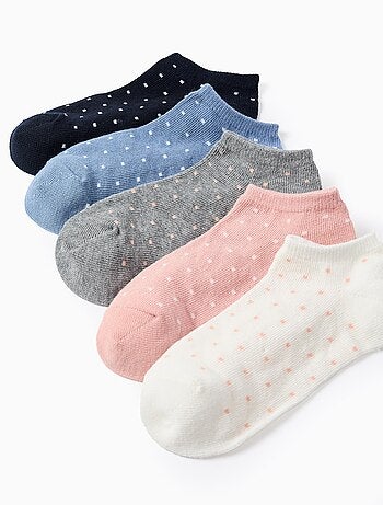 Pack de 5 Paires de Socquettes avec Pois