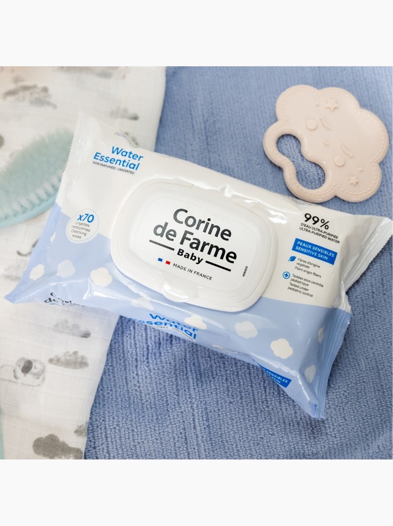 Pack de 6 lingettes bébé Water essential Blanc Multicolore - Kiabi