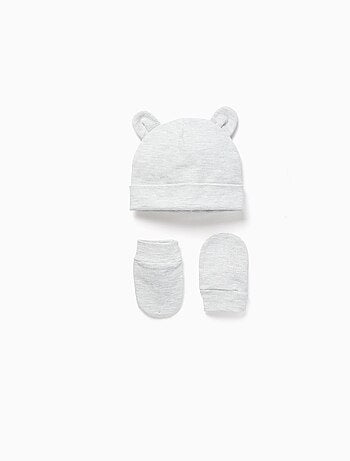 Pack de bonnet + gants côtelés