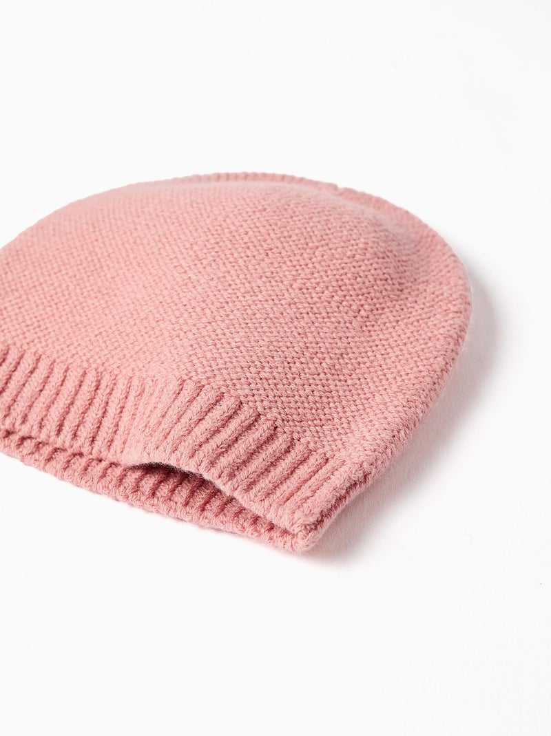 Pack de bonnet + gants en maille Rose - Kiabi