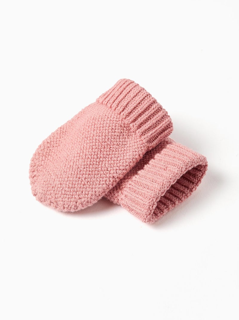 Pack de bonnet + gants en maille Rose - Kiabi