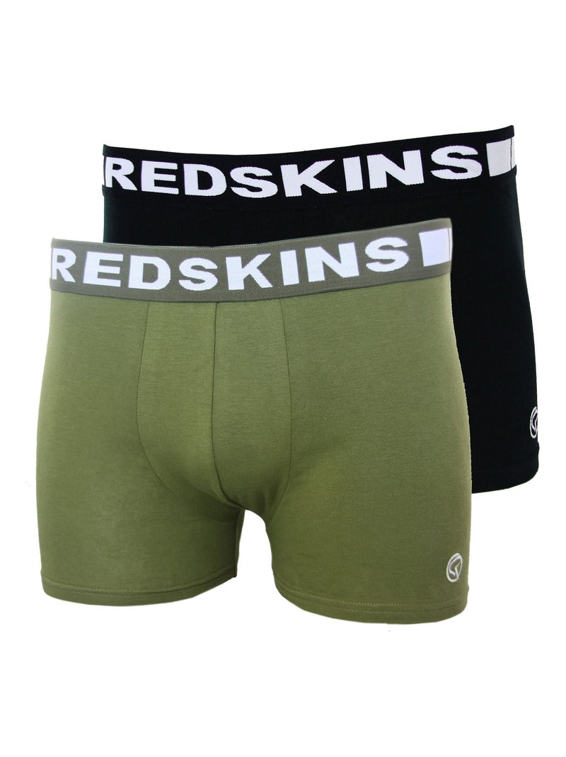Pack de Boxers Redskins Noir Kaki - Kiabi