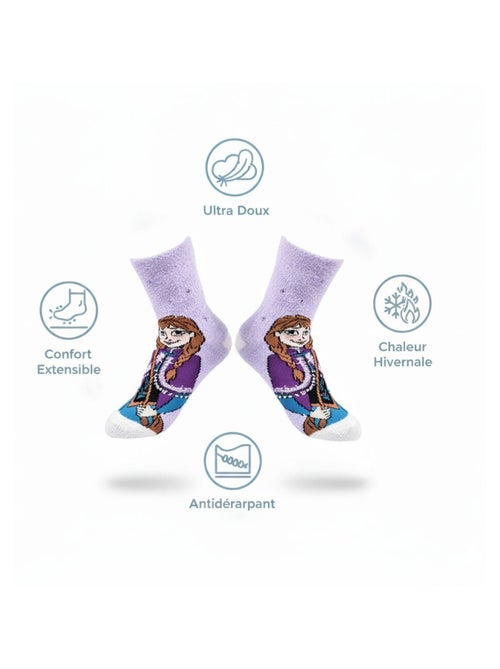 Pack de Chaussettes Antidérapantes Enfant DISNEY -LA REINE DES NEIGES (Lot de 4) - Kiabi