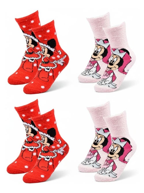 Pack de Chaussettes Antidérapantes Enfant Disney MINNIE  (Lot de 4) - Kiabi