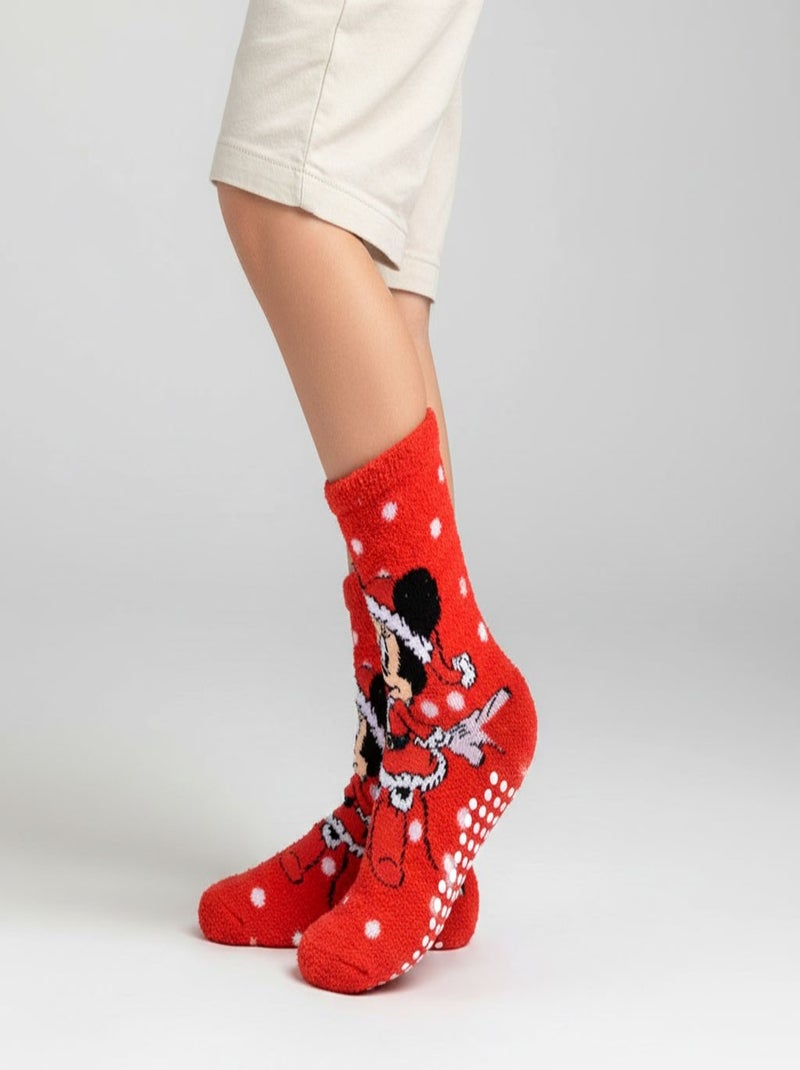 Pack de Chaussettes Antidérapantes Enfant Disney MINNIE  (Lot de 4) Rose rouge - Kiabi