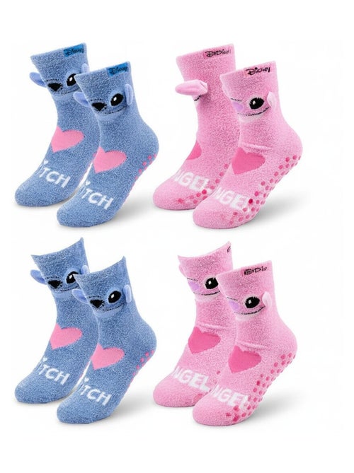 Pack de Chaussettes Antidérapantes Enfant LILO & STITCH (Lot de 4) - Kiabi