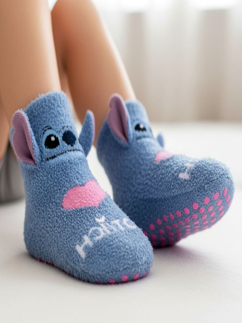 Pack de Chaussettes Antidérapantes Enfant LILO & STITCH (Lot de 4) Bleu Rose - Kiabi