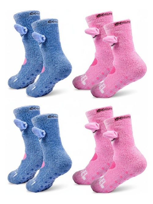 Pack de Chaussettes Antidérapantes Enfant LILO & STITCH (Lot de 4) - Kiabi