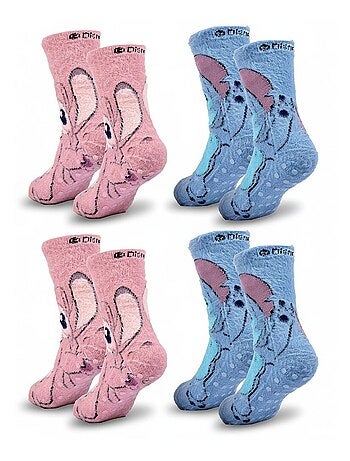 Pack de Chaussettes Antidérapantes Enfant LILO & STITCH (Lot de 4)