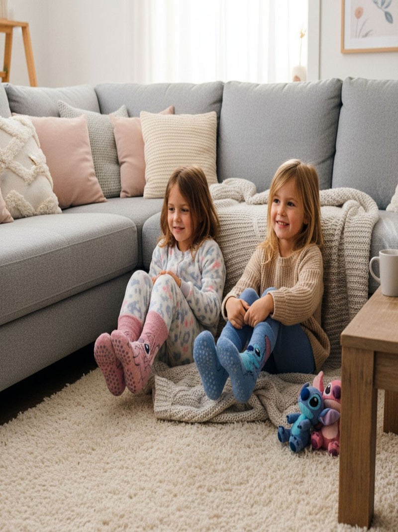 Pack de Chaussettes Antidérapantes Enfant LILO & STITCH (Lot de 4) Rose/Multicolore - Kiabi