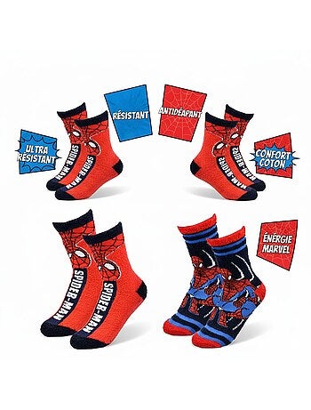 Pack de Chaussettes Antidérapantes Enfant MARVEL SPIDER-MAN (Lot de 4)