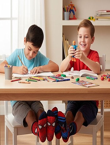 Pack de Chaussettes Antidérapantes Enfant MARVEL SPIDER-MAN (Lot de 4)