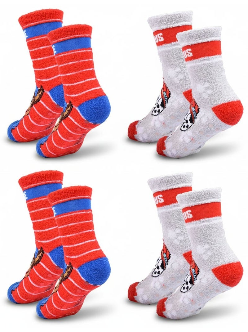 Pack de Chaussettes Antidérapantes Enfant PAT PATROUILLE (Lot de 4) Gris Rouge - Kiabi