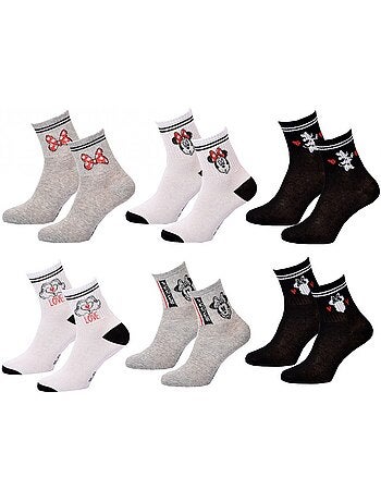 Pack de Chaussettes Femme Licence Fantaisies-Assortiment modèles photos selon arrivages- - Pack de 6