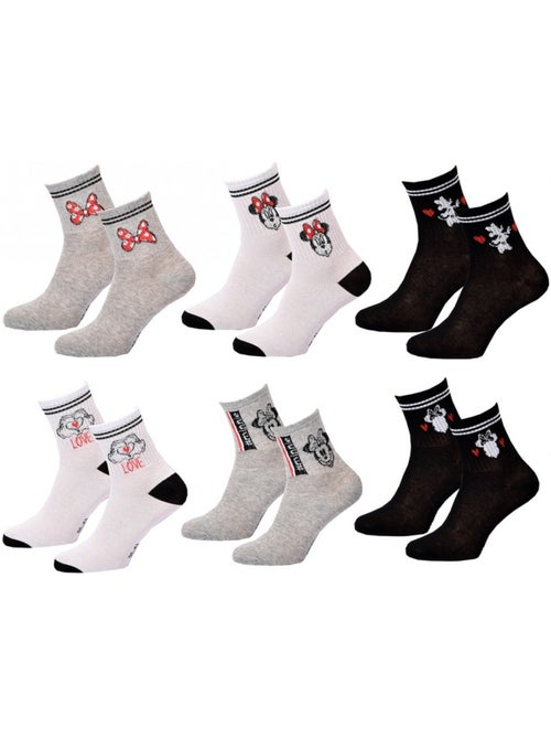 Pack de Chaussettes Femme Licence Fantaisies-Assortiment modèles photos selon arrivages- - Pack de 6 - Kiabi