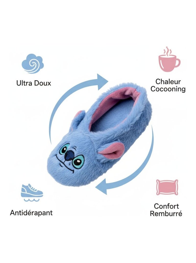 Pack de Chaussons Antidérapants Enfant LILO & STITCH (Lot de 2) Bleu Mauve - Kiabi