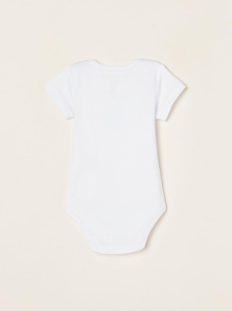 Pack de cinq bodies à manches courtes pour bébé garçon manches courtes ESSENTIALS LINE Blanc - Kiabi