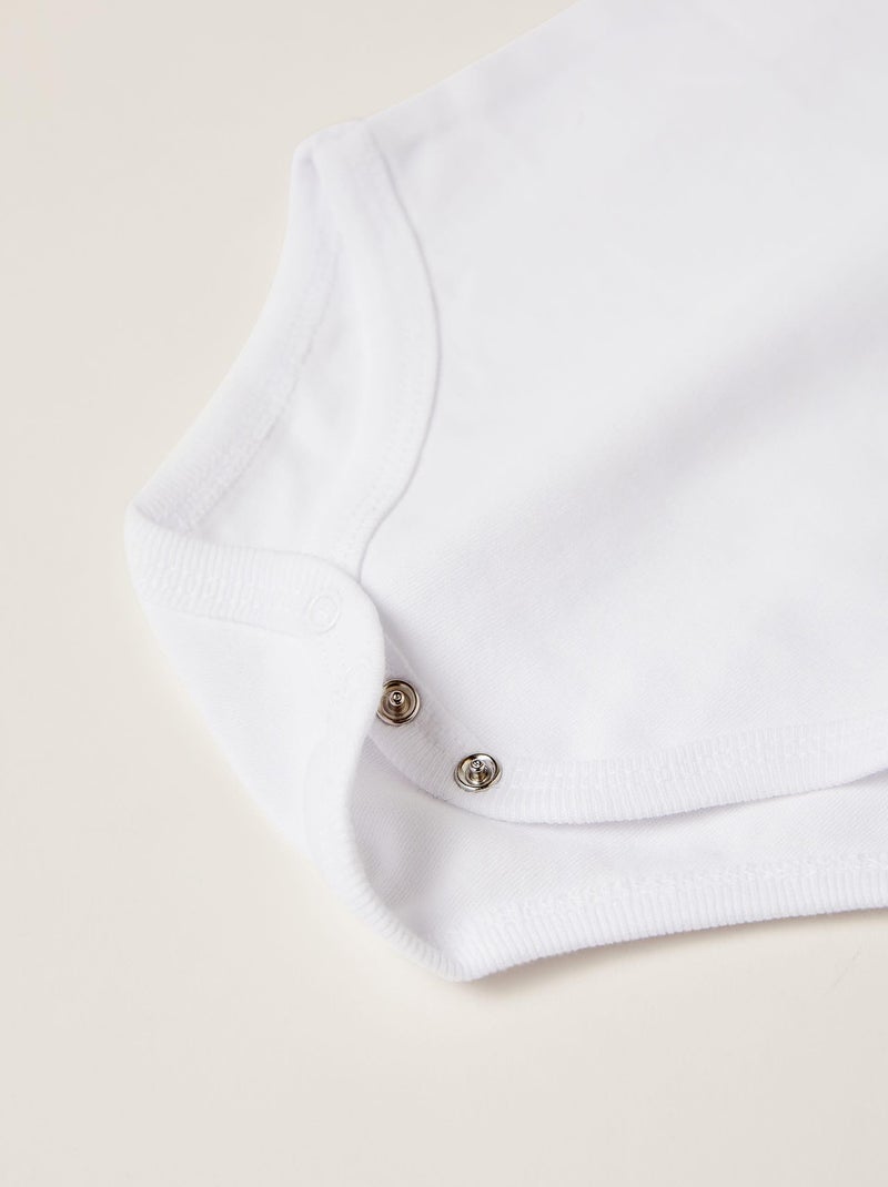 Pack de cinq bodies à manches courtes pour bébé garçon manches courtes ESSENTIALS LINE Blanc - Kiabi
