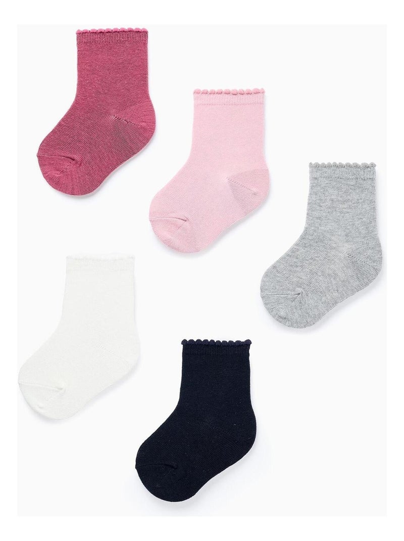 Pack de cinq chaussettes flexible, finition ondulée ESSENTIALS LINE Multicolore - Kiabi