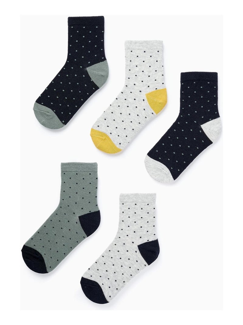 Pack de cinq chaussettes pois NOVEAUX NATURE Multicolore - Kiabi