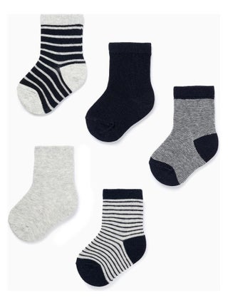 Pack de cinq chaussettes uni/rayé ESSENTIALS LINE