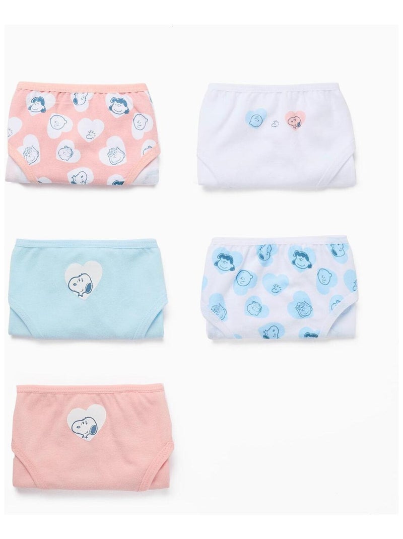Pack de cinq culotte avec motif/impression Peanuts SNOOPY Multicolore - Kiabi