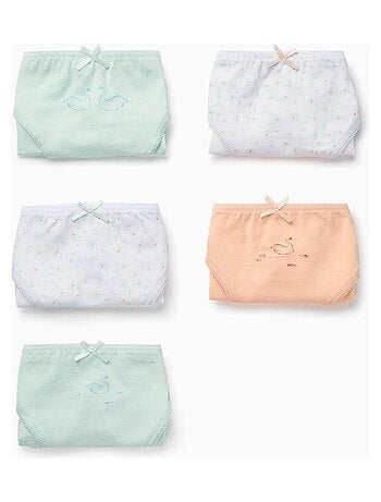 Pack de cinq culottes pour fille manches courtes ESSENTIALS LINE