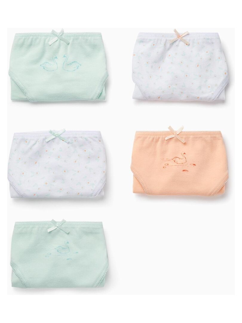 Pack De 5 Culottes Filles Harry Bear En Coton | Motifs Cœurs, Rayures, Couleurs Vives, Taille élastique