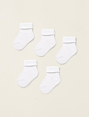 Pack de cinq paires de chaussettes blanches pour bébé manches courtes ESSENTIALS LINE