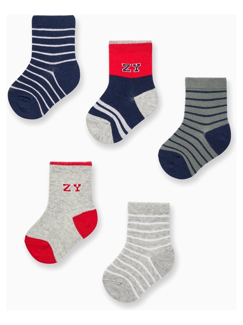 Pack de cinq paires de chaussettes courtes pour bébé garçon ROYALS OFF DUTY Multicolore - Kiabi