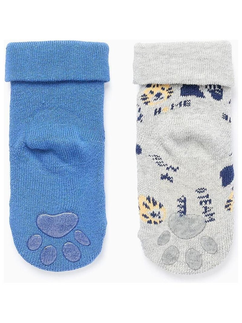 Pack de deux antislip socks night antidérapant, thème tigre ALL STARS COLLEGE Multicolore - Kiabi