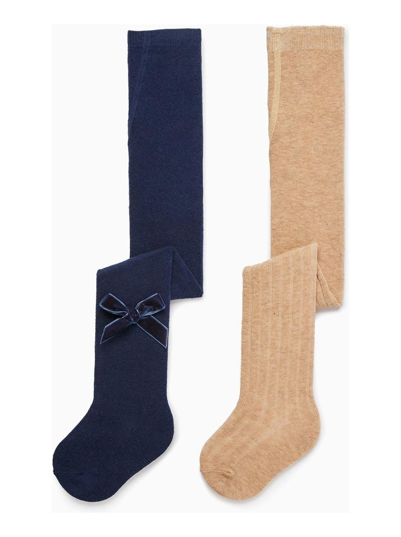 Pack de deux collants en maille pour bébé fille manches courtes BROTHERS&SISTERS Multicolore - Kiabi