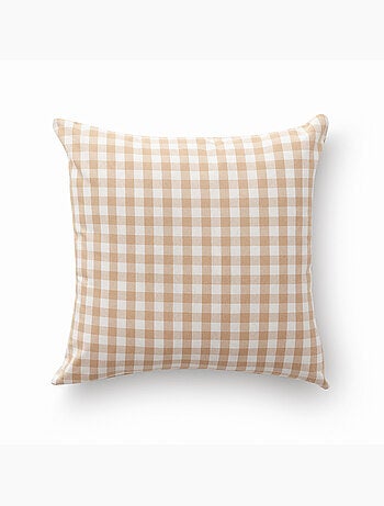 Pack de deux housses de coussin à carreaux vichy, en tissu imperméable - Gamusi.