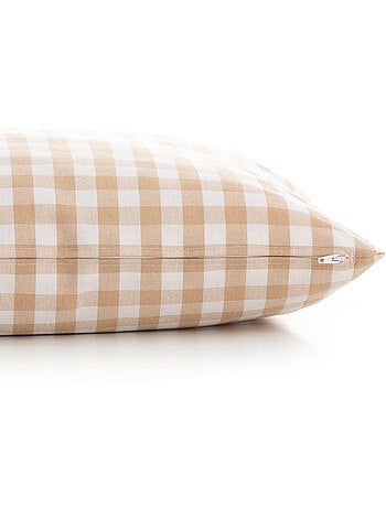 Pack de deux housses de coussin à carreaux vichy, en tissu imperméable - Gamusi.