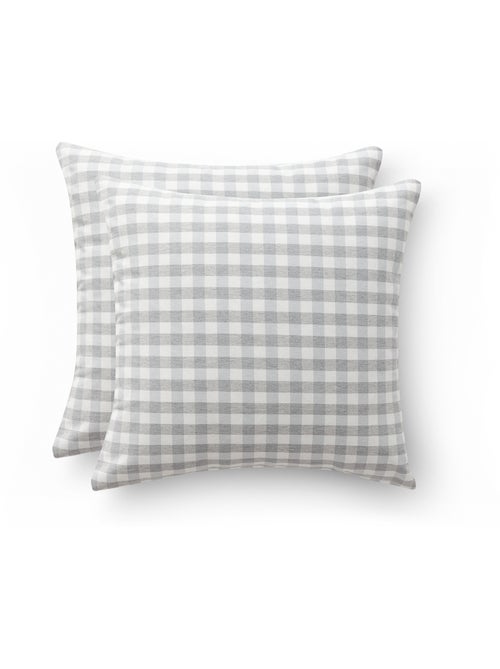 Pack de deux housses de coussin à carreaux vichy, en tissu imperméable -  Gamusi. - Kiabi