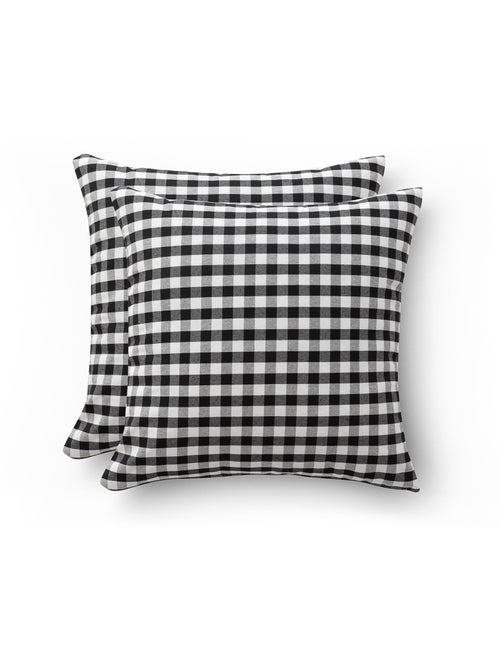 Pack de deux housses de coussin à carreaux vichy, en tissu imperméable -  Gamusi. - Kiabi