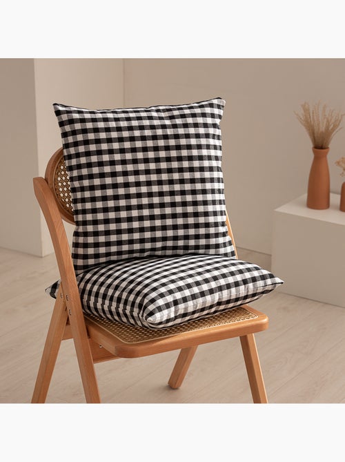 Pack de deux housses de coussin à carreaux vichy, en tissu imperméable -  Gamusi. - Kiabi