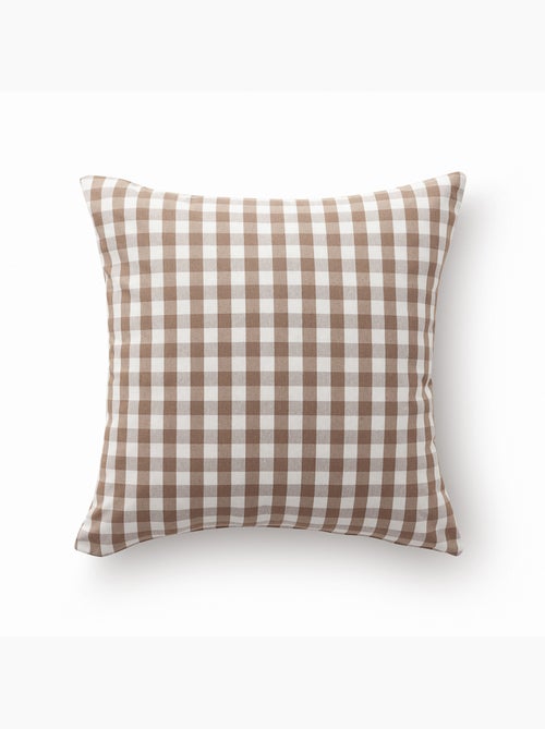 Pack de deux housses de coussin à carreaux vichy, en tissu imperméable -  Gamusi. - Kiabi